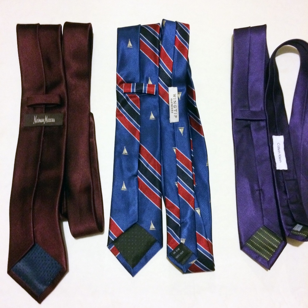 Neiman Marcus, Wingtip, CK Silk Ties Bundle of 3 - Picture 3 of 7